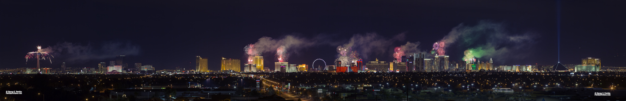 Las Vegas Strip New Year Fireworks 2015
